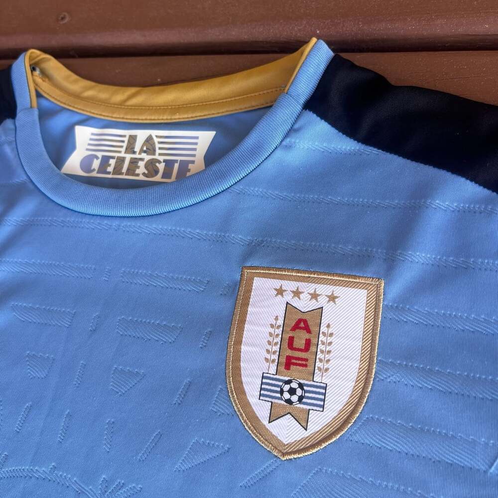 Puma Uruguay La Celeste Soccer AUF Home Jersey Light Blue Size Medium